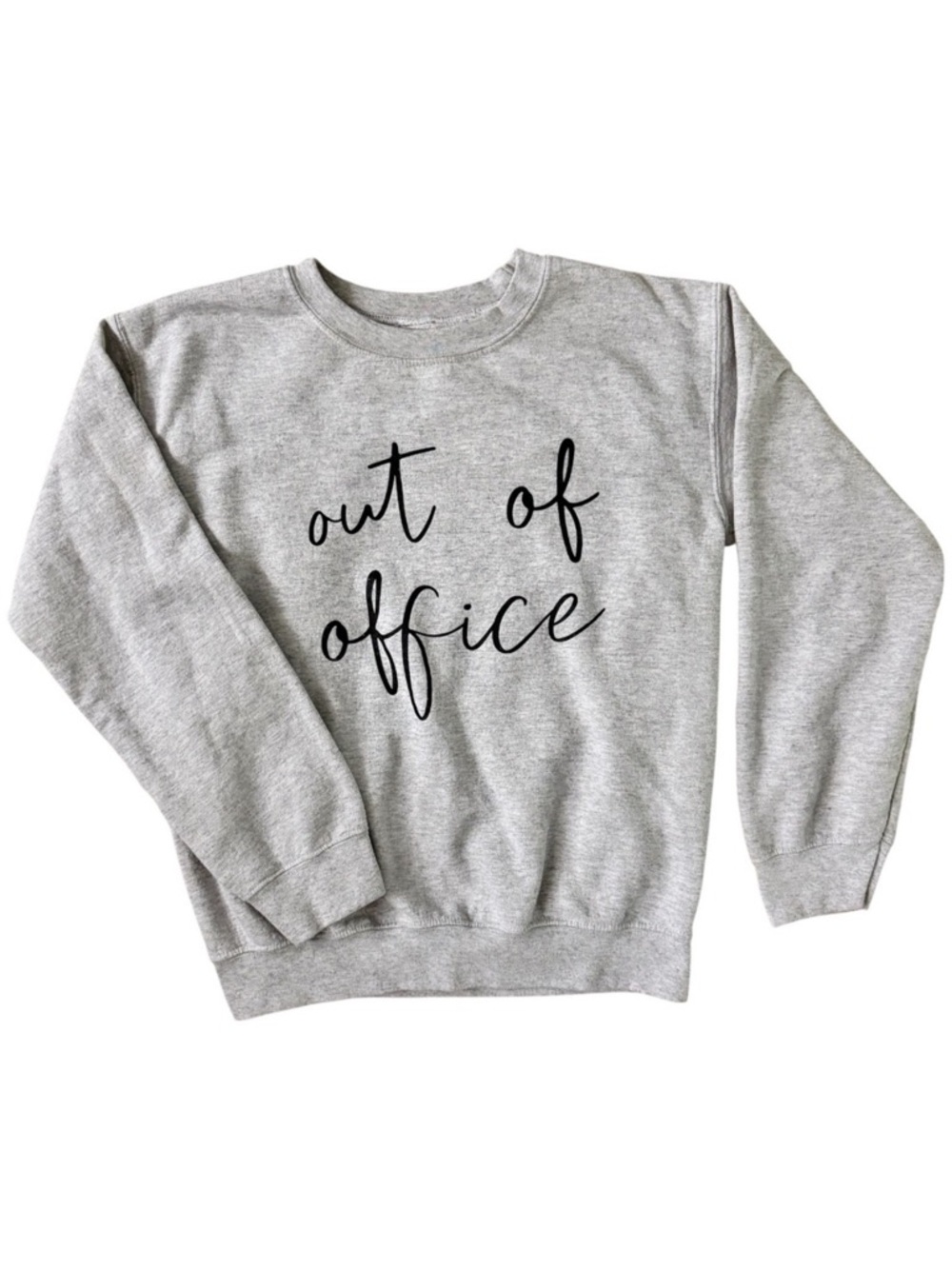 Out Of Office Graphic Gray Pullover Crew‎ Neck Sweatshirt Womens Small